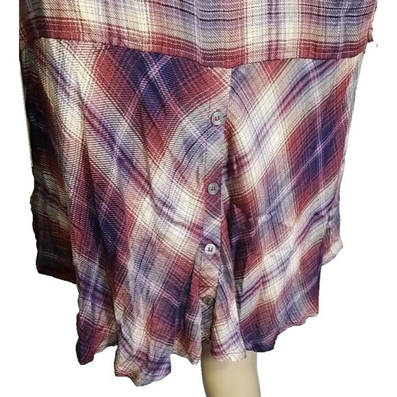 Liverpool Shirt Blouse Womens Medium Purple Plaid Button Up Long Sleeves      T3 - Picture 4 of 11